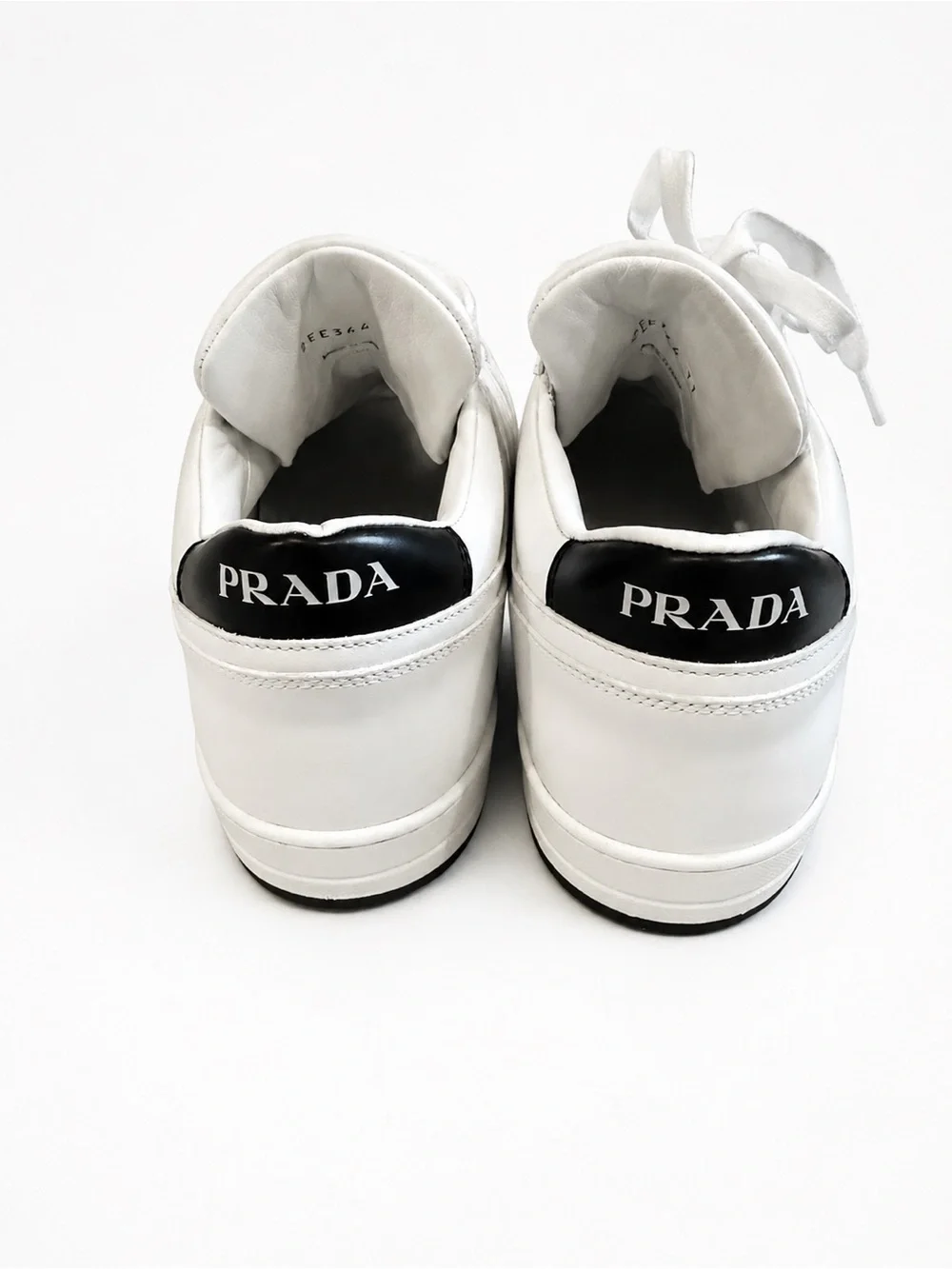 Prada Downtown White Black Leather Sneakers Men’s US 12